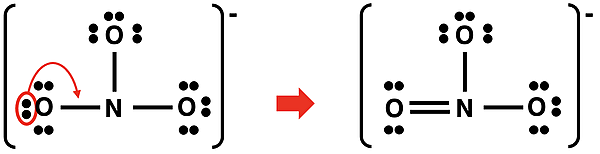 Moving a lone pair into a shared pair location to meet the valence electron requirement.
