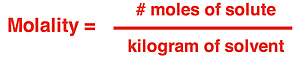 Molality equation