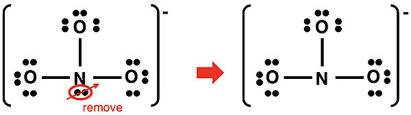 Moving a lone pair into a shared pair location to meet the valence electron requirement.