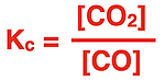 Equilibrium constant equation for a given reaction.