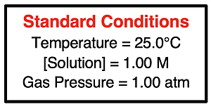 Definition of standard conditions with respect to Gibbs free energy change.
