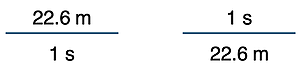 Two examples of conversion factors, one the inverse of the other.
