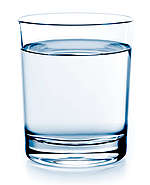 Glass of liquid water.