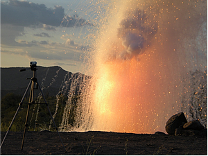Photo: Sodium metal reacts with water.