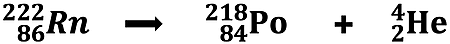 Nuclear equation for the alpha decay of radon-222.