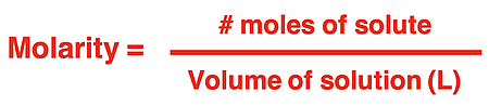 Equation for molarity.
