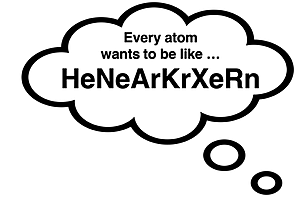 Quote: Every atom wants to be like HeNeArKrXeRn.
