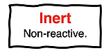 Definition of inert as non-reactive, in reference to a platinum electrode.