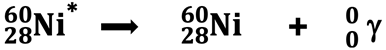 Nuclear equation for the gamma decay of nickel-60m.