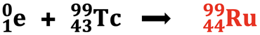 A completed nuclear equation for a bombardment reaction; part of a problem in which a student must identify the missing product nucleus.