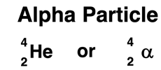 Symbol for an alpha particle.