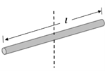 A rod of L length spinning about its center.
