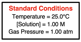 Definition of standard conditions with respect to Gibbs free energy change.