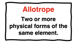 Definition of allotropes as two or more physical forms of the same element.