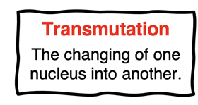 Definition of nuclear transmutation.