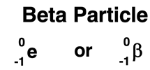Symbol for a beta particle.